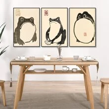 3 Cái/bộ Unframed Vintage Ếch Poster Phong Cách Nhật Bản Xấu xí Dễ Thương Cóc Dễ Thương Nghệ thuật treo tường Trang trí Hình Ếch Hình Con Ếch Matsumoto Hoji Cóc, Tác Phẩm Nghệ Thuật Cổ Điển Tranh Treo Tường Làm Quà Tặng, Phòng Khách Hiện Đại, Văn Phòng Nghiên Cứu Tranh Trang Trí Tường, Trang Trí Phòng Tối Giản, Trang Trí Nhà & Văn Phòng, Chống Thấm Nước - Đen và vàng - Xem 4
