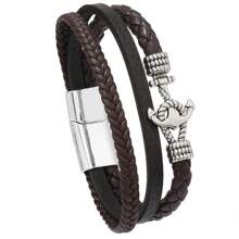 1 Pieza Pulsera Simple Y Moderna Con Diseño De Ancla Para Hombre - ancla - Ver 9