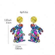 1 đôi Giọt nước Hình dạng lễ Phục sinh Con thỏ Thiết kế Acrylic Dangle Hoa tai Đầy màu sắc Lung linh Trứng Vật rủ xuống Cầu vồng Trụ Đồ trang sức Thanh lịch & Phong cách Đơn giản Hợp thời Hoa tai Đối với phụ nữ - Màu xanh ngọc - Xem 6