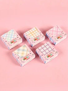 200pcs Grid & Stripe Memo Pad, Ins Style Non-Sticky Collage Material Paper, Random Delivery Back To School - Multicolor - View 5