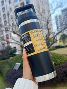 1 件便攜式不銹鋼真空運動水瓶,便攜式保溫瓶,不銹鋼防漏滾輪,保溫冷卻,帶蓋保溫杯,適合戶外運動、露營、遠足、駕駛、散熱器、飲料（20.29 盎司/27.05 盎司/37.19盎司） - 黑色 - 查看 1