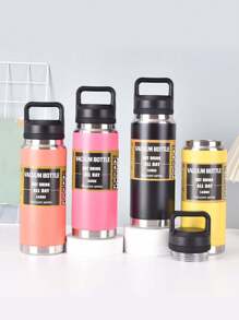 1 件便攜式不銹鋼真空運動水瓶,便攜式保溫瓶,不銹鋼防漏滾輪,保溫冷卻,帶蓋保溫杯,適合戶外運動、露營、遠足、駕駛、散熱器、飲料（20.29 盎司/27.05 盎司/37.19盎司） - 黑色 - 查看 7