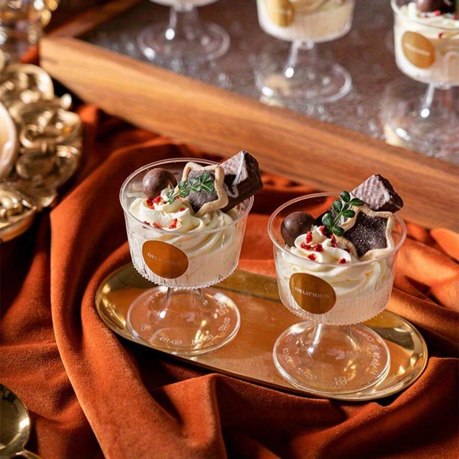 Set Of 10 Plastic Martini Cups,Dessert Glasses For Party Pudding, Appetizers, Mousse, Jelly,Shot Glass,Made Of Reusable Clear Acrylic Cocktail Glasses - Clear - View 1