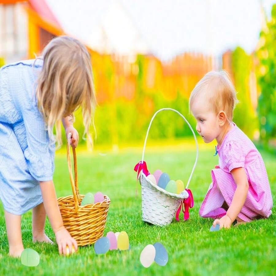 50pcs Pastel Macaron Colors Fillable Easter Eggs, Bright Pink Plastic Easter Eggs, Perfect For