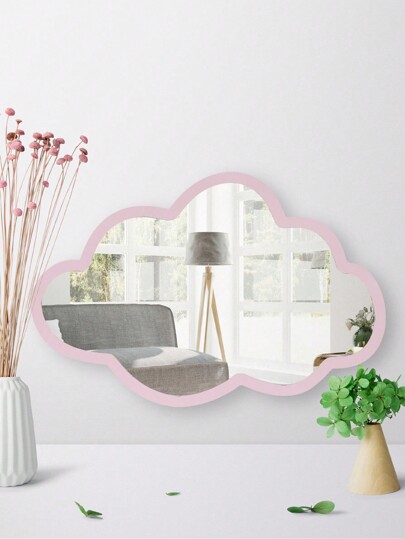 [Espelho de Maquiagem] Espelho de Parede Criativo Decorativo para Banheiro, Espelho de Banheiro para Jardim de Infância, Espelho Pequeno em Formato de Nuvem com Desenho Animado para Quarto Infantil, Maquiagem, Barato, Decoração de Quarto, Penteadeira, Viagem, Quarto, Acessórios de Maquiagem, Espelho, Espelho de Penteadeira