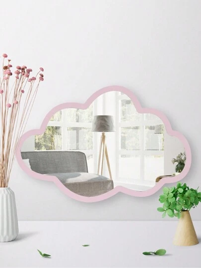 【化妆镜】创意壁挂式装饰浴室梳妆镜，幼儿园洗手间梳妆镜，小巧卡通云朵造型儿童房镜，化妆，便宜，房间装饰，梳妆台，旅行，卧室，化妆配件，镜子，梳妆镜，便宜，圣诞礼物，化妆品，化妆工具，便宜货，礼物，女士礼物，圣诞礼物