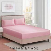 Voll-satinbettlaken Aus Silk-ähnlichem Material, Weiches Tiefes Taschen-einzelbett Bettlaken, Faltenfrei, Nicht Verblassend, Atmungsaktiv, Vollständig Elastisch (rosa)