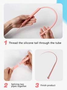 1pc Silicone Realistic Mouse Tail Cat Teaser Wand Toy, Chew Resistant Cat Toy