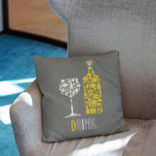 1pc Linen Pillow Case Contemporary Minimalist Green Plant Room Sofa Decoration - Light Grey - View 4