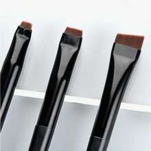 3支/套眼线眉刷，便携式扁平尖头细线眉形轮廓化妆刷，美妆工具，化妆刷套装，化妆刷组合，化妆刷套装，全套化妆工具，化妆刷套装，全套化妆工具，化妆刷套装，化妆刷套装，化妆礼盒套装 - 黑色 - 查看 3