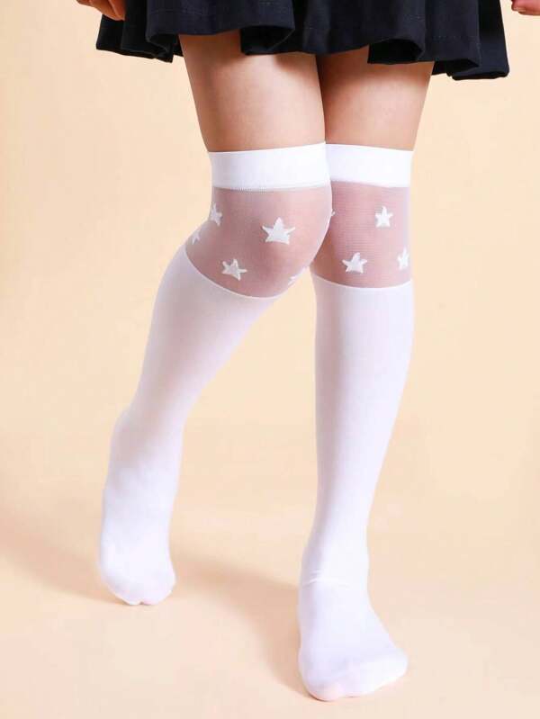 Cute Girls' Mid-Calf Knee High Socks
