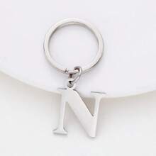 1 buc. Breloc unisex cu litere A-Z din oțel inoxidabil Breloc cu litere simplu cadou pentru prieten, pandantiv pentru bagaje Rechizite școlare Cadouri pentru profesori Accesorii pentru profesori înapoi la școală