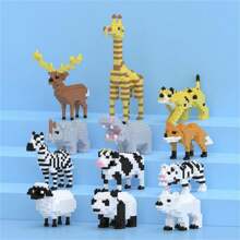 1 Stück handgefertigtes DIY Nanoblock Modell, witzige Tiere Serie Schaf/Zebra/Giraffe/Eisbär, Bausteine für Erwachsene, Sammlerstück, Geschenk zu Neujahr/Geburtstag