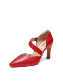 Women's High Heels Pumps Dress Closed Pointed Toe Comfortable D'Orsay Pumps Shoes For Work Office Wedding Dancing - 紅色/PU - 查看 5