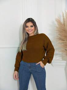 Women Knit Tops - 棕色 - 查看 1