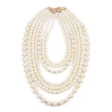 Fashionable Faux Pearl Beaded Multi-Layer Sweater Necklace And Earrings Set - White - View 4
