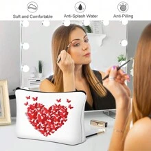 女性化妝包,小型化妝包旅行袋,浴室用品組織袋帶拉鍊的時尚防水化妝包 - 彩色 - 查看 6