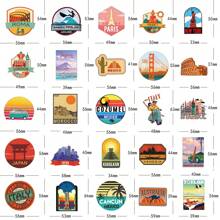 50pcs City Landmark Stickers, Cute Aesthetic Graffiti Stickers, Suitable For Water Bottles, Laptops, Phones, Skateboards, Guitars, Luggage, Scrapbooks, Helmets, Party Decorations, Gift - Apricot - View 7
