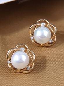 1 对甜美花朵形状优雅女士耳钉情人节、妈妈、母亲、母亲节、礼物 - 彩色 - 查看 20