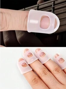 5Pcs Guitar Finger Cover, Thick Silicone Cover Finger Help Practice According To The String Finger Cover Sweep String Finger Pick(Transparent Color) - Multicolor - View 7