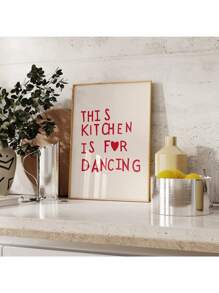 1pc Minimalist Heart Red Quote Poster Prints Aesthetic Kitchen Cute Cooking Wall Art Picture Nordic Canvas Painting Restaurant Decor No Frame Gifts Birthday Graduation