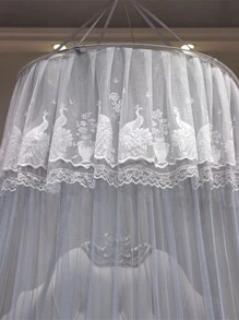 1pc Solid Color Dome Mosquito Net, Suitable For All Bed Sizes, Fashion Hanging Mosquito Net, High Density, Anti-Mosquito And Dust, Applicable For Living Room, Bedroom, Outdoor Travel - Grey - View 3