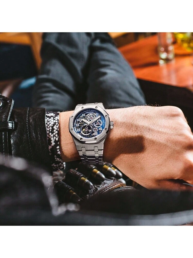 Orologio da uomo meccanico impermeabile di alta qualità, orologio da lavoro, orologio da uomo dal design distintivo e casual