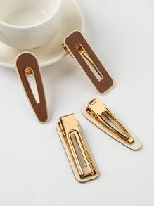 4个/套 时尚发夹，适合作为礼物、节日礼物、送给女朋友、家人、老师的礼物，休闲爪夹发夹，发卡，发饰，头饰，发夹 - 彩色 - 查看 2