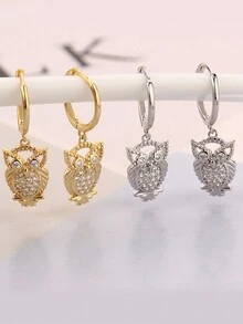 1 đôi Đúng mốt Thú vật Hình con cú Dát Dangle Hoa tai Đối với Mặc hàng ngày - con cú - Xem 2