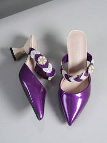 女士尖头低帮细高跟鞋情人节款 - 紫羅蘭色 - 查看 5