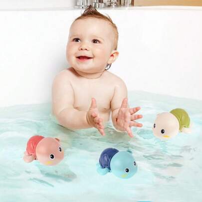 1 Stück Aufziehspielzeug, Baby Badespielzeug schwimmende Schildkröte, Schildkröte Badespielzeug, die im Wasser schwimmen kann, lustiges Spielzeug für Jungen und Mädchen zum Spielen im Pool (einige Zubehörteile werden zufällig mitgesendet)
