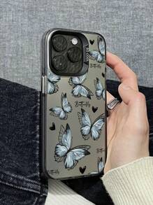 Fairycore 1pc Fashionable Butterfly Print Anti-Drop Phone Case, Compatible With Apple & Samsung Series - Multicolor - View 2