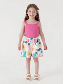 MARC&JANIE 女童荷叶边上衣 - 玫紅色 - 查看 2