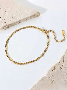 Uworld 1pc 18k Gold Plated Personalized Fashionable Foot Chain In Large, Medium And Small Sizes Suitable For Ladies To Wear On Beach In Summer - Yellow Gold - View 2