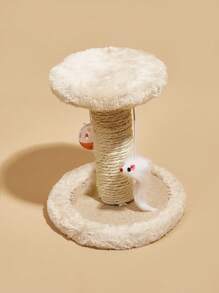 1个宠物毛绒猫抓柱，适合猫咪，缓解无聊，磨爪，自娱自乐（随机颜色铃铛球）