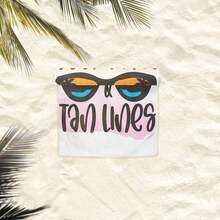 1pc Cartoon Style Sunglasses & Evening Sun Beach Towel Outdoor Unisex Accessory - Multicolor - View 2