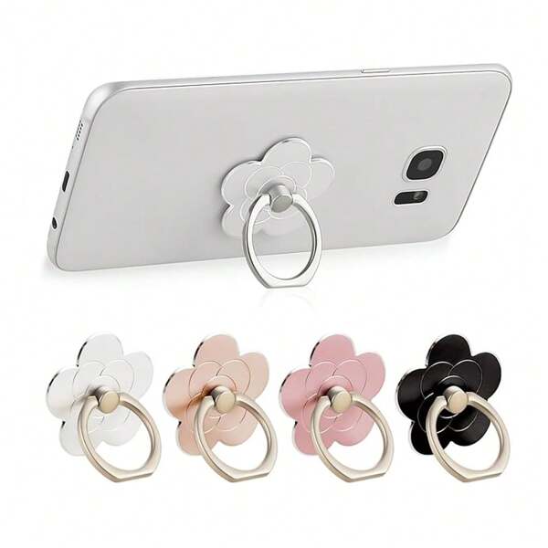 4 Stück Handyringhalter Blumen Fingerring-Griff 360° Drehung 180° Kippvorrichtung universell kompatibel mit allen Smartphones, kompatibel mit iPhone, Android Handy, Geschenk für Geburtstag, Familie, Freunde Fingerring-Halter, Handygriff, Handyzubehör