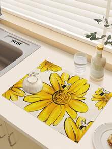 4pcs , Đệm , Hoa Hướng dương Hình con ong Mùa Xuân Mùa hè Theo mùa Ăn uống Thảm trải bàn , Theo mùa Ngày lễ Tấm lót bàn , Retro Có thể giặt được Ăn uống Thảm trải bàn , Phòng Trang trí - Nhiều màu - Xem 3