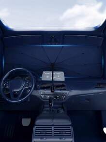 Car Universal Large Folding Silver Coated Sunshade Umbrella With Storage Bag - Silver - View 3