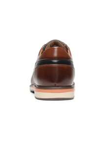 Men's Wide Fit Casual Dress Shoes Fashion Comfortable Suitable For A Range Of Occasions, Including Office Settings, Walking, Business Meetings, Casual Outings, Work, And Daily Events ,PU Upper With Hand-Made Sewing,Flexible TPR Sole With Rubber Outer - 棕色 - 查看 9