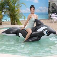 1 Pc Whale Inflatable Float, Water Inflatable Float Bed, Adult Black Whale Mount Water Swimming Toy - Multicolor - View 1