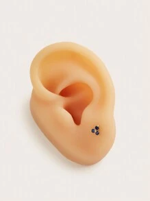 1pc Fashionable And Simple Titanium Steel Rhinestone Earring Suitable For Women Daily Wear - Diamond - View 4