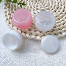 1 Pc 10g Pink Empty Plastic Cosmetic Makeup Jar Pots Eyeshadow Cream Lip Balm Container Makeup Face Cream Pot Container - Clear - View 3
