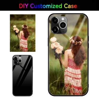 Apple Customized Diy Personalized Photo Pattern Print Liquid Silicone Glass Case Compatible With IPhone Couples Phone Protective Cover Cat, Floral Fashionable, Stylish, Colorful Cute, Contracted, Funny, Custom, Personalized, Unique, Customized, Ideal Gifts For Her, Boyfriend, Girlfriend, Family, Friends, Grandparents, Couple, For Anniversaries, For Birthdays,Customized Phone Cases,Chic Autumn
