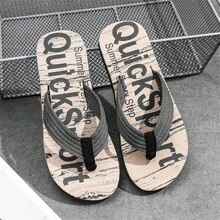 夏季新品 男士简约风格拖鞋 一脚蹬防滑人字拖 平底凉鞋 - 灰色 - 查看 5