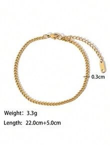 Uworld 1pc 18k Gold Plated Personalized Fashionable Foot Chain In Large, Medium And Small Sizes Suitable For Ladies To Wear On Beach In Summer - Yellow Gold - View 9