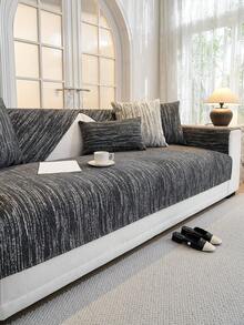 1入組Chenille 2024新款輕量豪華沙發坐墊，全季節防滑高級沙發套 - 深灰色 - 查看 1