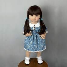 GUESSBELLY 可站立娃娃逼真 55 厘米 22 英寸重生婴儿活体全柔软硅胶身体新生公主幼儿婴儿可爱洗澡玩具女孩礼物（部分零件随机） - 藍色 - 查看 9