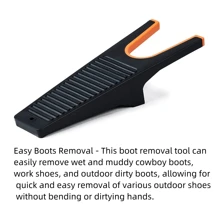Boot Jack Cowboy Boot Puller - Extra Grip Boot Remover For Cowboy Boots, Work Boots & Outdoor Muck Shoes - Includes Grooved Boot Scraper For Removing Mud - one-size - View 1