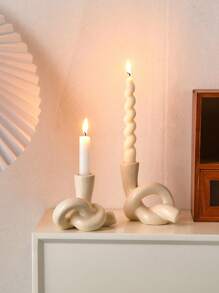 2pcs Modern Candle Holder Unique Ceramic Candelabra For Living Room Mantel TV Stand Kitchen Dining Room Taper Candle Holders For Decorations,Gifts Birthday Graduation